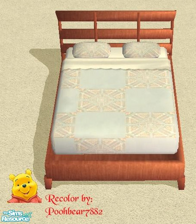 Sims 2 — TC43 Horizons Bedroom - Bedframe - Dark by poohbear7882 — TC43 Dark Wood Bedframe. Mesh by Paleoanth. Texture by