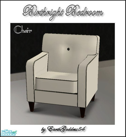 Sims 2 — Birthright Bedroom - Chair by EarthGoddess54 — Made to match the luxurious Birthright Bedroom set in classic