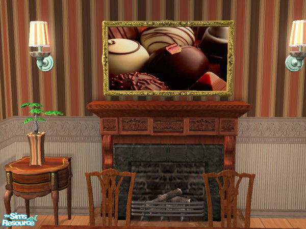 Sims 2 — Chocolate Brown & Candy Pink Painting by foxysensei — For the stylish chocolate brown and pink dining room.