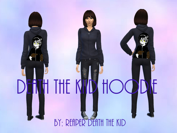 Sims 4 — Death The Kid Hoodie by kittypawprint —  Comes in 1 color. This is the first piece of CAS Cc i've ever made,this