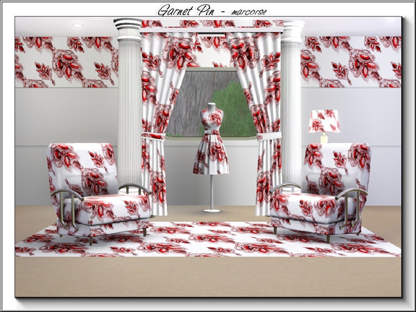 Sims 3 — Garnet Pin_marcorse by marcorse — Themed pattern: pretty garnet [January birthstone] brooch.