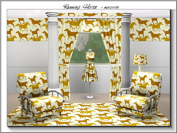 Sims 3 — Running Horse_marcorse by marcorse — Themed pattern: running horses in shades of brown