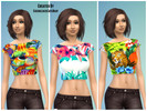 Sims 4 — Tropical Vacation Crop Top (Female) by sierralikescatsokay2 — Tropical Vacation Crop Top - Female Fits Female