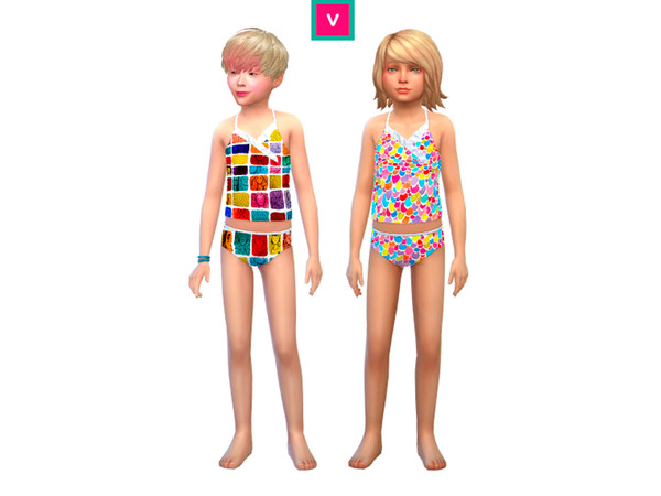 Sims 4 — Cool Girls Swimsuit by Verismaya2 — kids/girls/standalone/2 recolors EA - mesh recolor