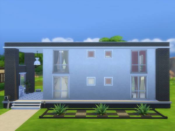 Sims 4 — MilBrook Terrace by Quietgirl —  MilBrook Terrace is a compact contemporary style home with two bedrooms, two