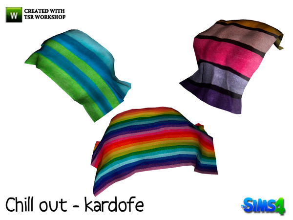 Sims 4 — kardofe_Chill out _Towel by kardofe — Pulled towel on ottoman