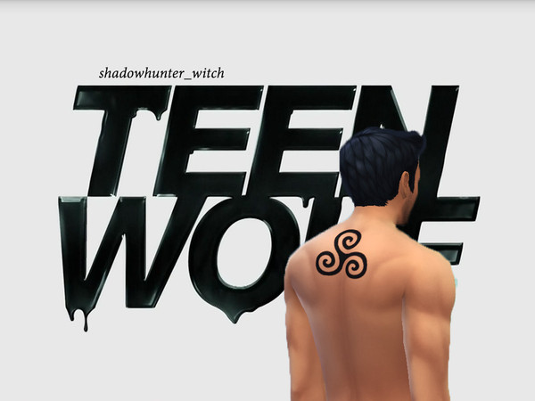 Sims 4 — Teen Wolf Derek's Triskelion Tattoo - For Male by _shadowhunter_witch — Derek Hale's Triskele Tattoo from Teen