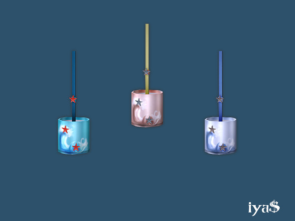 Sims 4 — Seashell Candle by soloriya — Decorative scented candle in colorful summery seaside design. 3 variants. Category