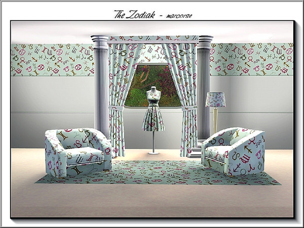 Sims 3 — The Zodiac_marcorse by marcorse — Abstract pattern: signs of the Zodiac in pastel shades