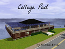 Sims 3 — College Pad by NormalAria2 — A seaside house built with six bedrooms. It includes an entertainment room, a