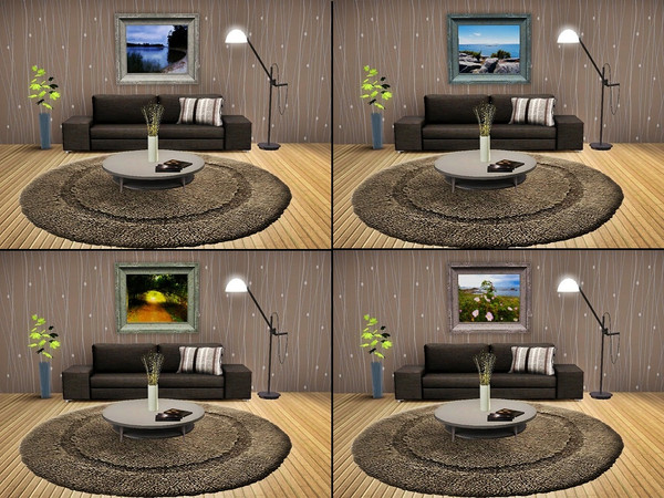 Sims 3 — Natura set by Prickly_Hedgehog — Paintings Nature. 4-in-1. Photos by me.