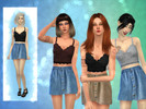 Sims 4 — Jean skirt outfit by minmic — 4 different color options.