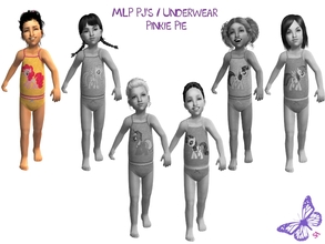 Sims 2 — Toddler MLP Mane 6 Underwear/Sleepwear Set - Pinkie Pie by sinful_aussie — Underwear featuring characters from