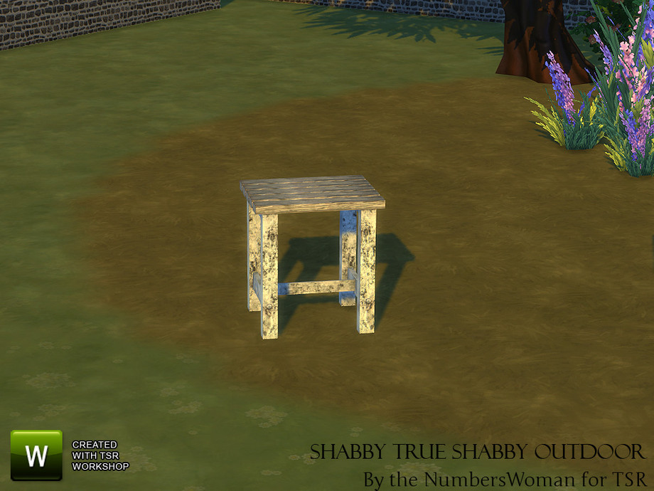 The Sims Resource | Shabby Chic Living True Shabby Outdoor End Table