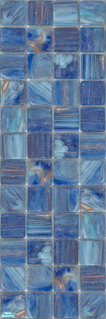 Sims 2 — 'Oasis' Blue Wall by prin6je — Blue glass wall tiles with a hint of gold.