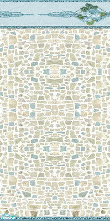 Sims 2 — Roses Wall - Blue with paneling by Sheera — It's part of my Roses Walls and Floors Set. Enjoy !