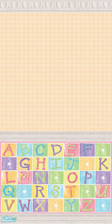 Sims 2 — ABC Baby Wallpapers - Peach Plaid by foxysensei — Due to the immense popularity of the first set of ABC baby