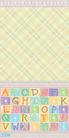 Sims 2 — ABC Baby Wallpapers - Yellow Tartan by foxysensei — Due to the immense popularity of the first set of ABC baby