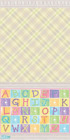 Sims 2 — ABC Baby Wallpapers - Lilac Tartan by foxysensei — Due to the immense popularity of the first set of ABC baby