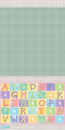 Sims 2 — ABC Baby Wallpapers - Green Plaid by foxysensei — Due to the immense popularity of the first set of ABC baby
