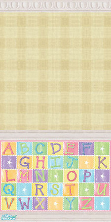 Sims 2 — ABC Baby Wallpapers - Yellow Gingham by foxysensei — Due to the immense popularity of the first set of ABC baby
