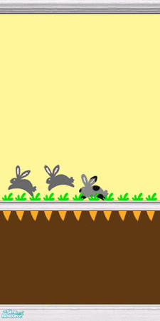 Sims 2 — Garden Row Bunny Wall by ToreySim — A sunny garden brought indoors -- warming yellow and earthy brown, with trim