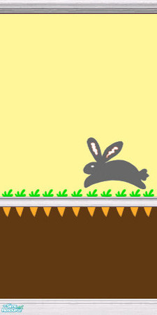 Sims 2 — Garden Row Rabbit Wall by ToreySim — A sunny garden brought indoors -- warming yellow and earthy brown, with