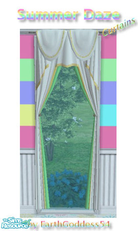 Sims 2 — Summer Daze Dining - Curtains by EarthGoddess54 — Made to match the Summer Daze Dining set which is based on