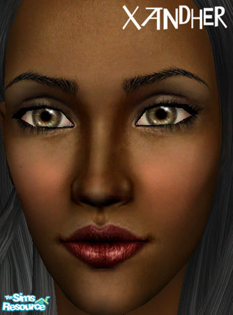 Sims 2 — Foxy Lipstick - Black Cherry by Xandher — A dark red lipstick with a slightly expanded alpha outline that