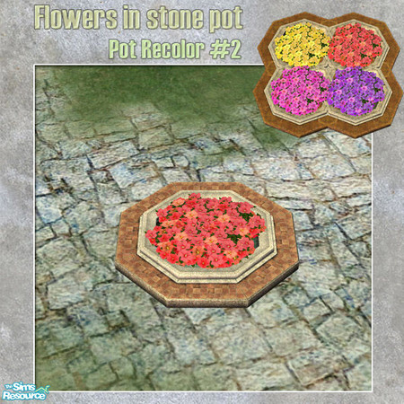 Sims 2 — S2S Park Flowers - Pot Recolor #2 by sims2sisters — Pot Recolor of the MESH#3