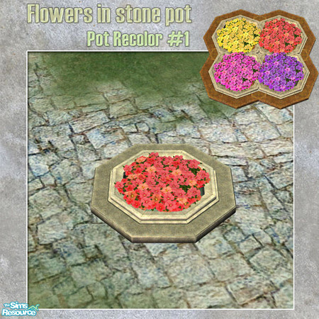 Sims 2 — S2S Park Flowers - Pot Recolor #1 by sims2sisters — Pot Recolor of the MESH#3