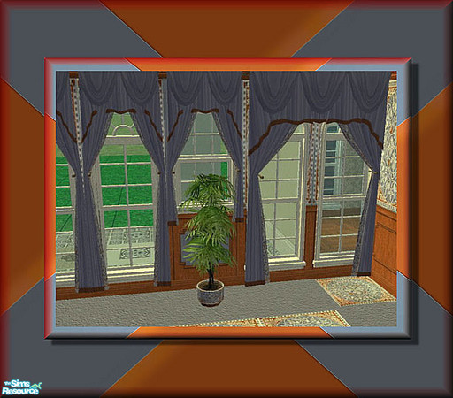 Sims 2 — Blue Morocco - Curtains by Cerulean Talon — Drama and pure elegance are encapsulated in this mosaic marble