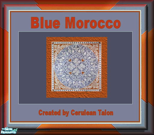 Sims 2 — Blue Morocco Polished Marble - Floor 2 by Cerulean Talon — Drama and pure elegance are encapsulated in this