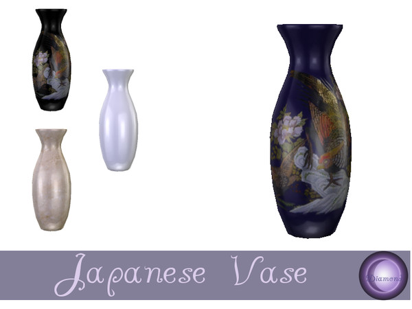 Sims 4 — Japanese Vase by D2Diamond — Small Japanese Vase. This beautiful vase will add some elegance to your home. Four