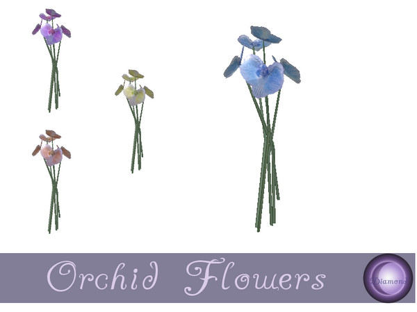 Sims 4 — Orchid Flowers for Vase by D2Diamond — A group of orchids to sit in a vase. Goes with the Japanese vase. Has