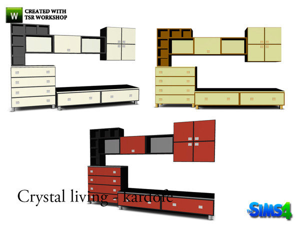 Sims 4 — kardofe_Crystal living_TV cabinet by kardofe — Great lounge furniture, with many points of support to place many