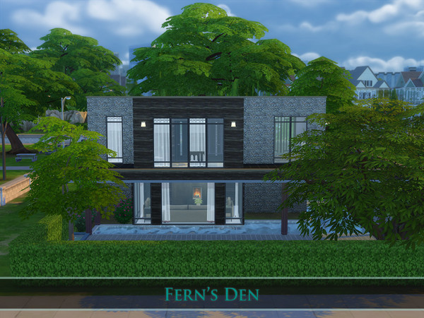 Sims 4 — Fern's Den by Volvenom — This little house contains 3 bedrooms and 2 bathrooms, a roof terrace, pool and