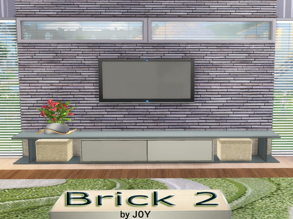 Sims 4 — Brick Wall 2 by Joy6 — Brick Wall set_wall 2