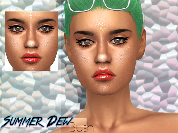 Sims 4 — Summer Dew Blush by Stefan04122 — A dewy and shiny foundation. Perfect for your sims going to beach.