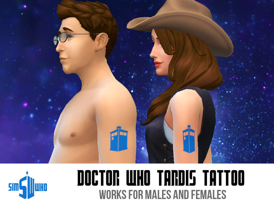 The Sims Resource | Sim Who's Doctor Who TARDIS Tattoo