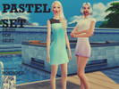 Sims 4 — (RR) Pastel Set by Rokisrokis2 — This is a set consisting of a top, dress and skirt. They are colored in pastel