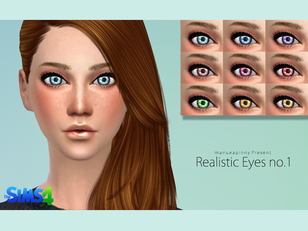 Sims 4 — manueaPinny-Realistic eyes no.1 by nueajaa — Non-default replacement 9 colors for you