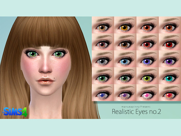 Sims 4 — manueaPinny-Realistic eyes no.2 by nueajaa — Non-default replacement 20 colors for you