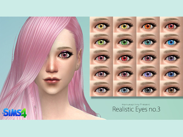 Sims 4 — manueaPinny-Realistic eyes no.3 by nueajaa — Non-default replacement 20 colors for you