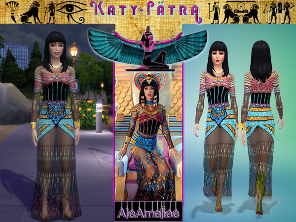 Sims 4 — KatyPatra Dress by alelaformika25 — Trasparent dress inspired by Dark Horse Video - Katy Perry