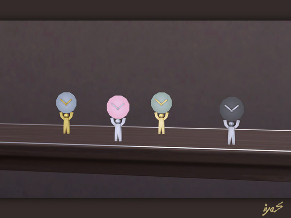 Sims 4 — Clock with a Small Man by soloriya — Small and funny man shows you the clock as if he tells you - You are late,
