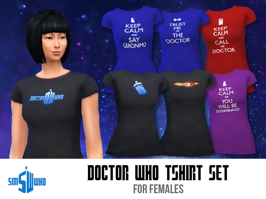 The Sims Resource | Sim Who's Doctor Who TShirts for females