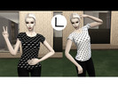 Sims 4 — Moustache T-Shirt Female by Lavendelle — A new recolor for teens-elders. Moustache edition!