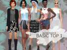Sims 4 — Basic Top 1 by eyreickson — Comes in six colors, black is not shown. Teen through Elder. A basic, skin tight top