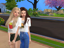 Sims 4 — Best Friends T-shirts by irisflor123 — -Mesh edited by me -No recolour (just those two T-Shirts on the image)